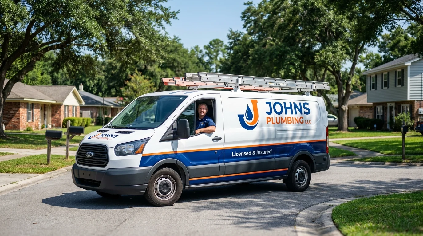 Johns Plumbing LLC service van in Glenwood City, WI