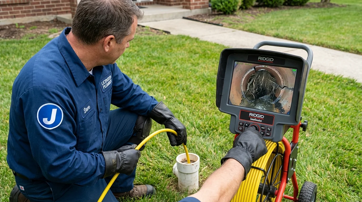 Sewer camera inspection being performed by Johns Plumbing LLC in Glenwood City