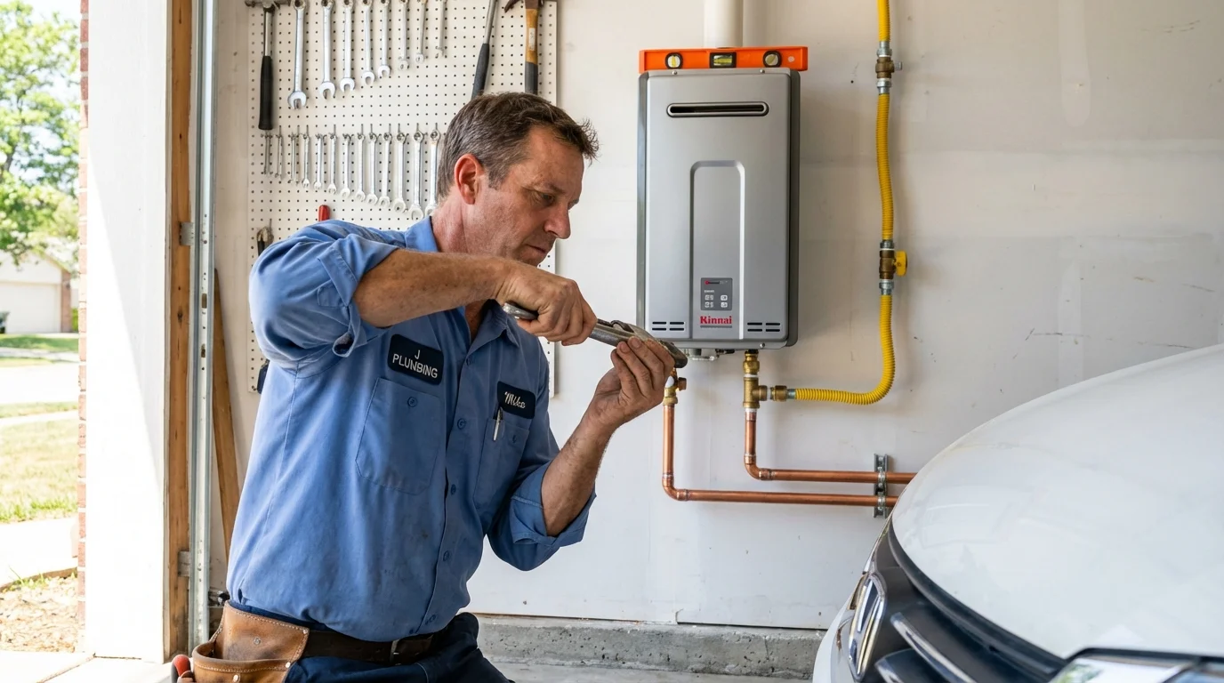 Tankless water heater installation by a Johns Plumbing LLC plumber in Glenwood City